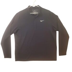 Nike Victory 1/4 Zip Pullover Mens XL Golf Black Dri-Fit Lightweight Swoosh
